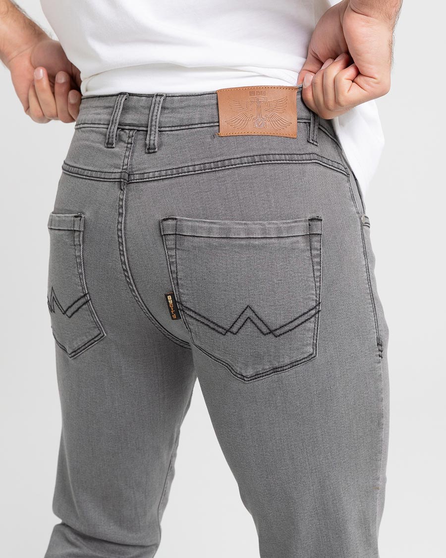 ByCity Bull Men's Motorcycle Jeans - Grey - Salt Flats Clothing