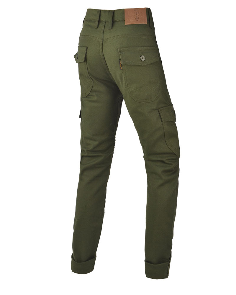 ByCity Mixed Slim III Ladies Motorcycle Cargo Pants - Green - Salt Flats Clothing