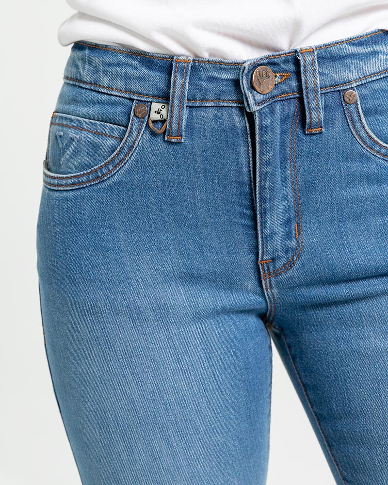 ByCity Route II Ladies Motorcycle Jeans - Blue - Salt Flats Clothing