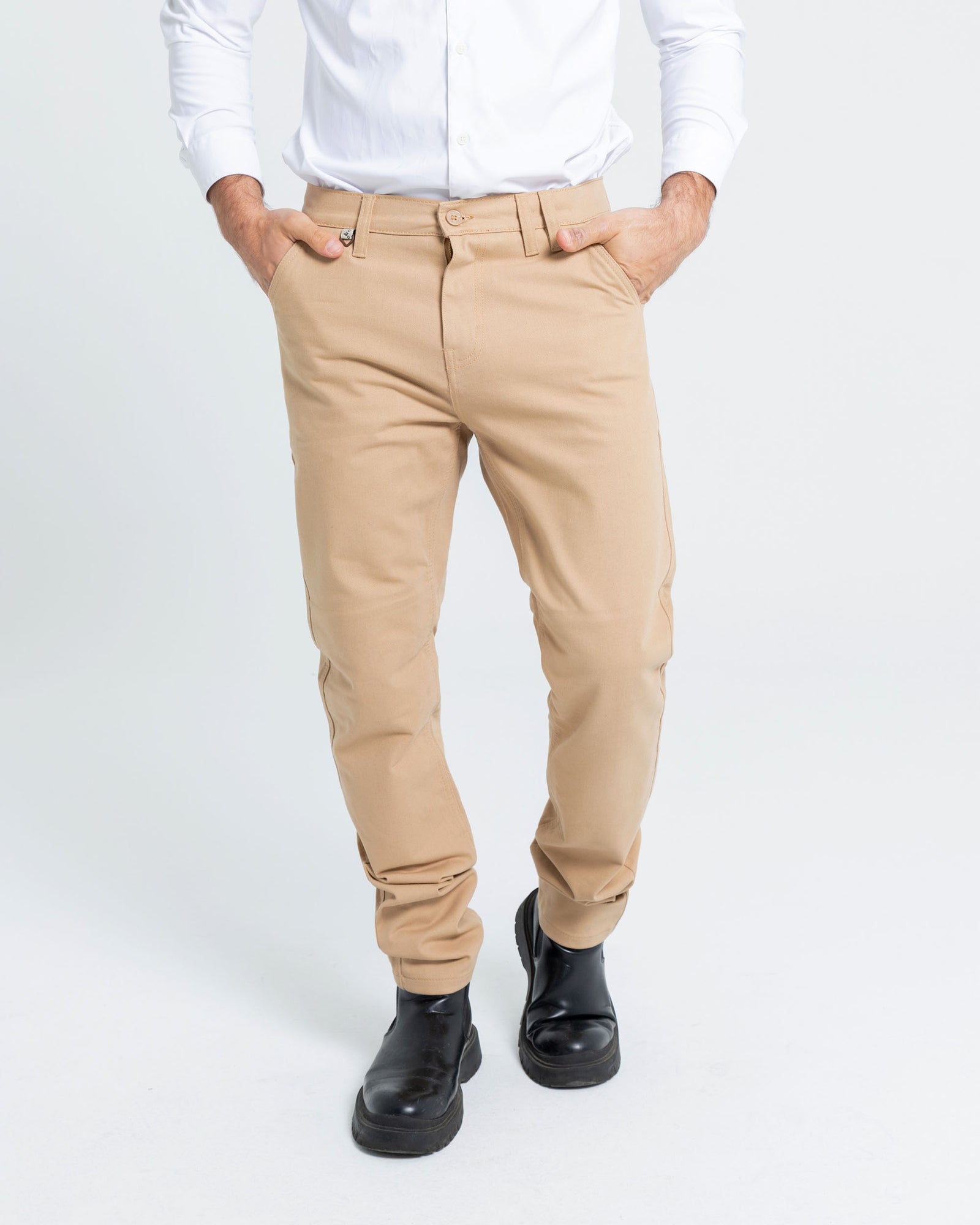 ByCity Docks Men's Motorcycle Chino Pants  - Brown - Salt Flats Clothing