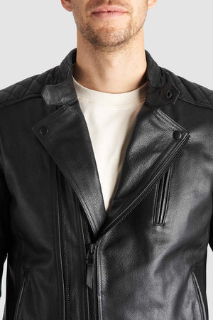 Pando Moto Twin Leather Jacket - Black - Salt Flats Clothing