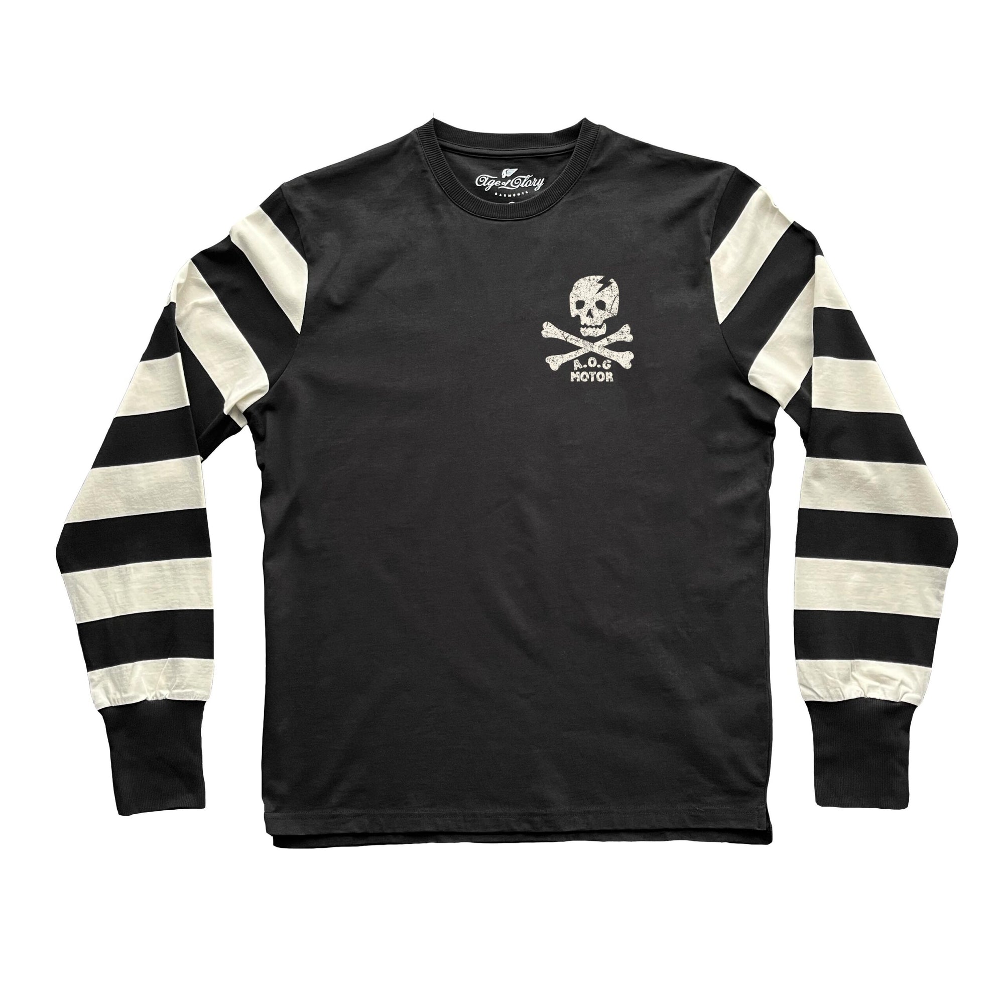 Age of Glory Marauder Long Sleeve T'Shirt -  Black/Ecru - Salt Flats Clothing