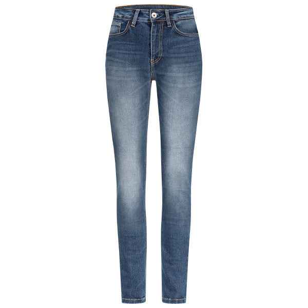 Rokker Rokkertech Ladies High Waist Motorcycle Jeans - Blue - Salt Flats Clothing