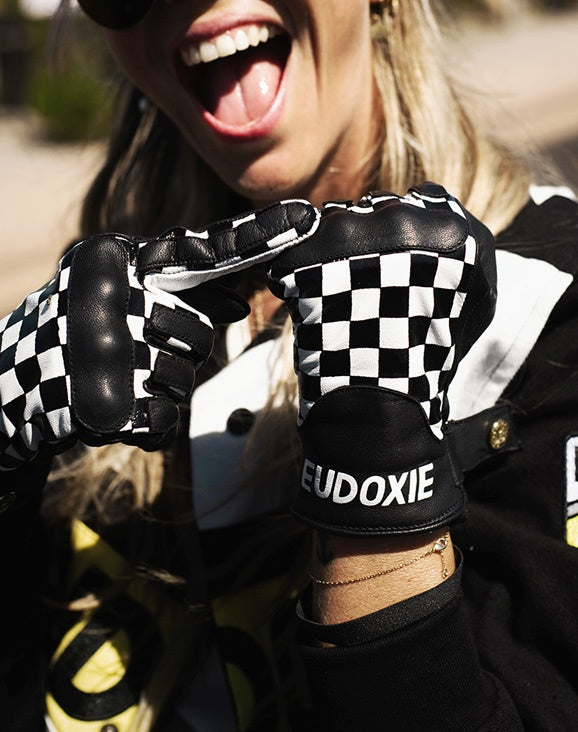 Eudoxie Jody Beth Ladies Motorcycle Gloves with Knuckle Armour - Salt Flats Clothing