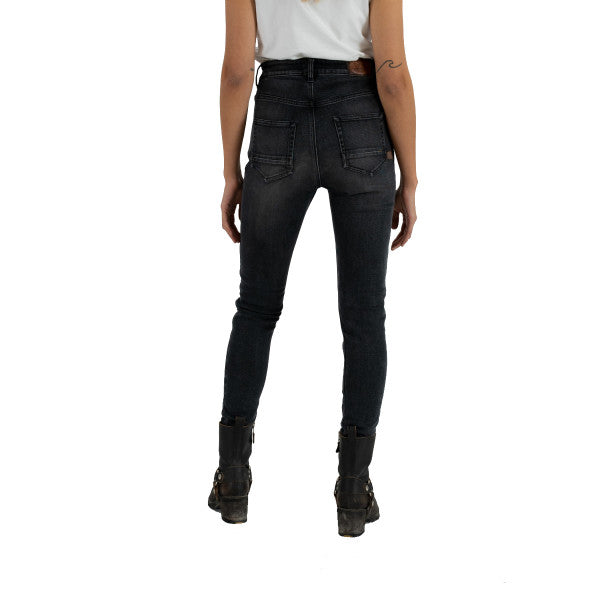 Rokker Rokkertech Ladies High Waist Motorcycle Jeans - Dark Grey - Salt Flats Clothing