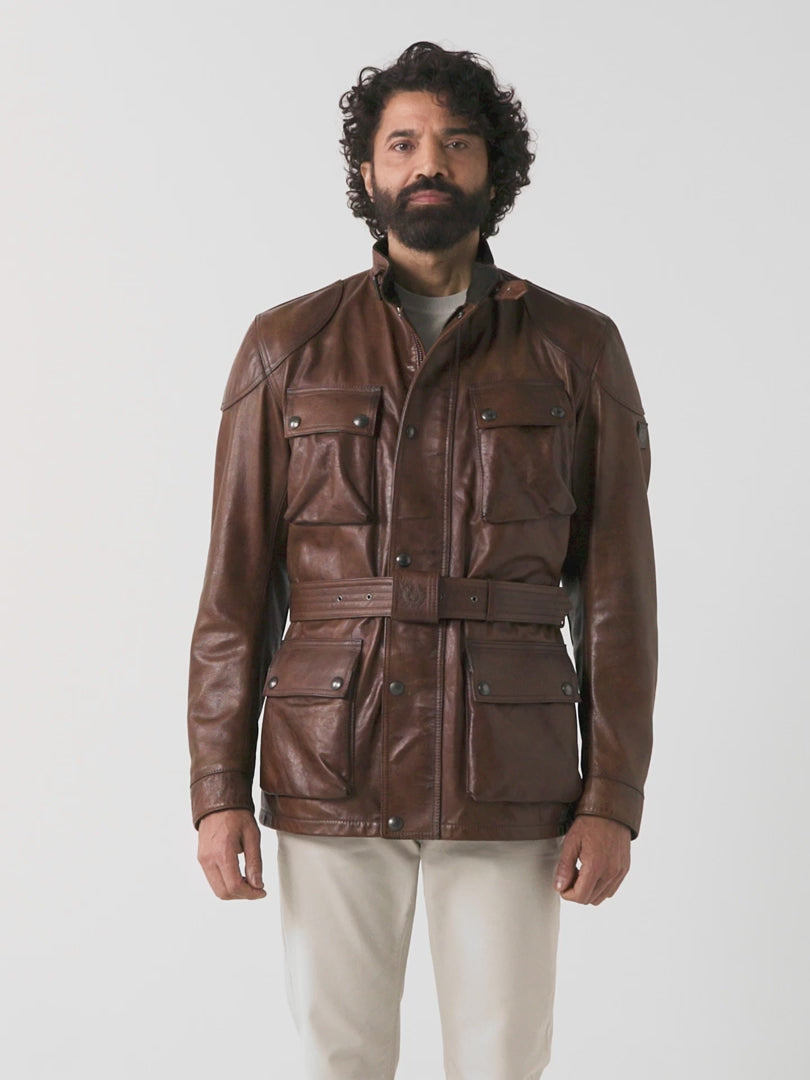 Belstaff Trialmaster Men's Leather Jacket - Burnt Cuero - Salt Flats Clothing