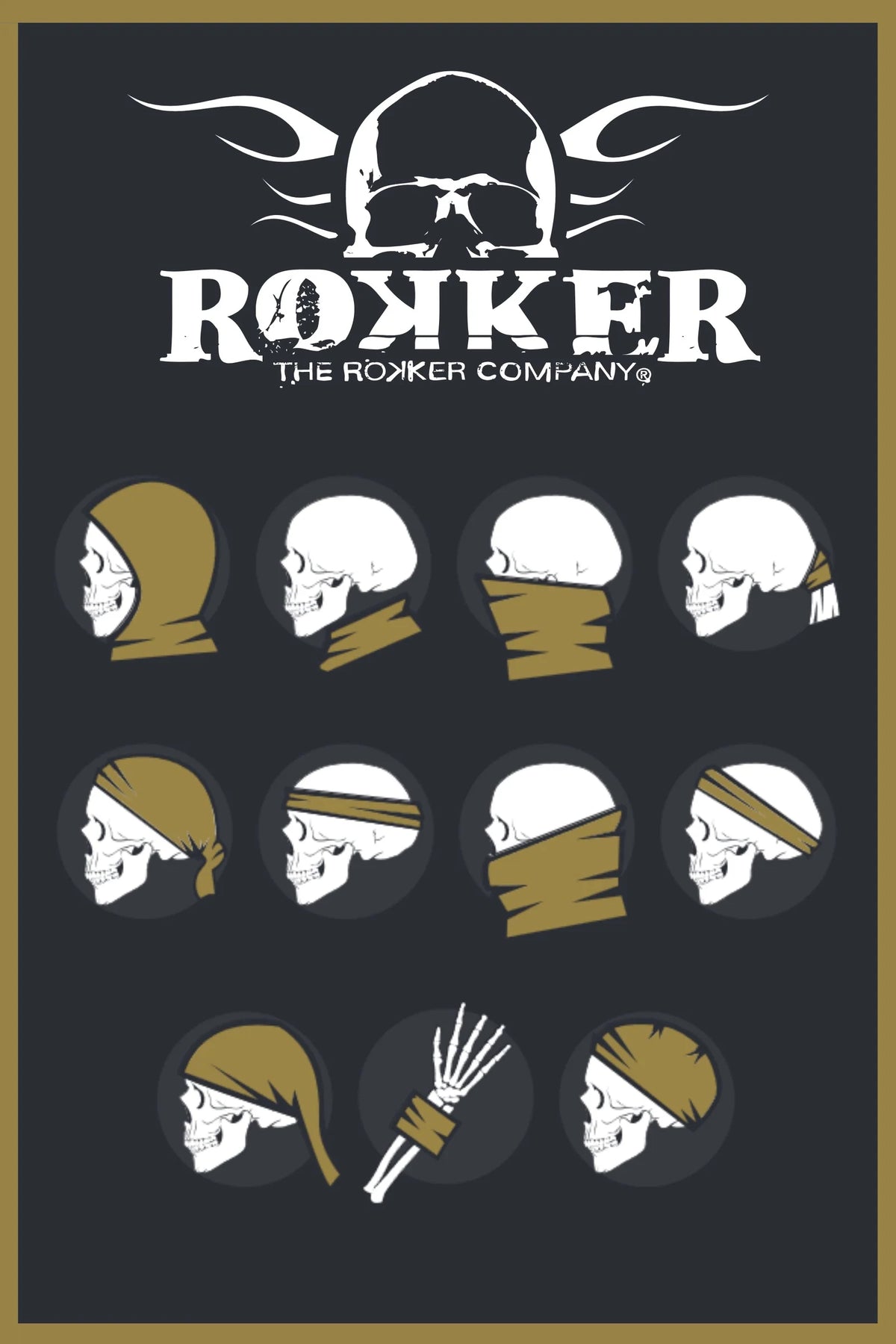 Rokker Fleece Neckwarmer - Logos Black - Salt Flats Clothing