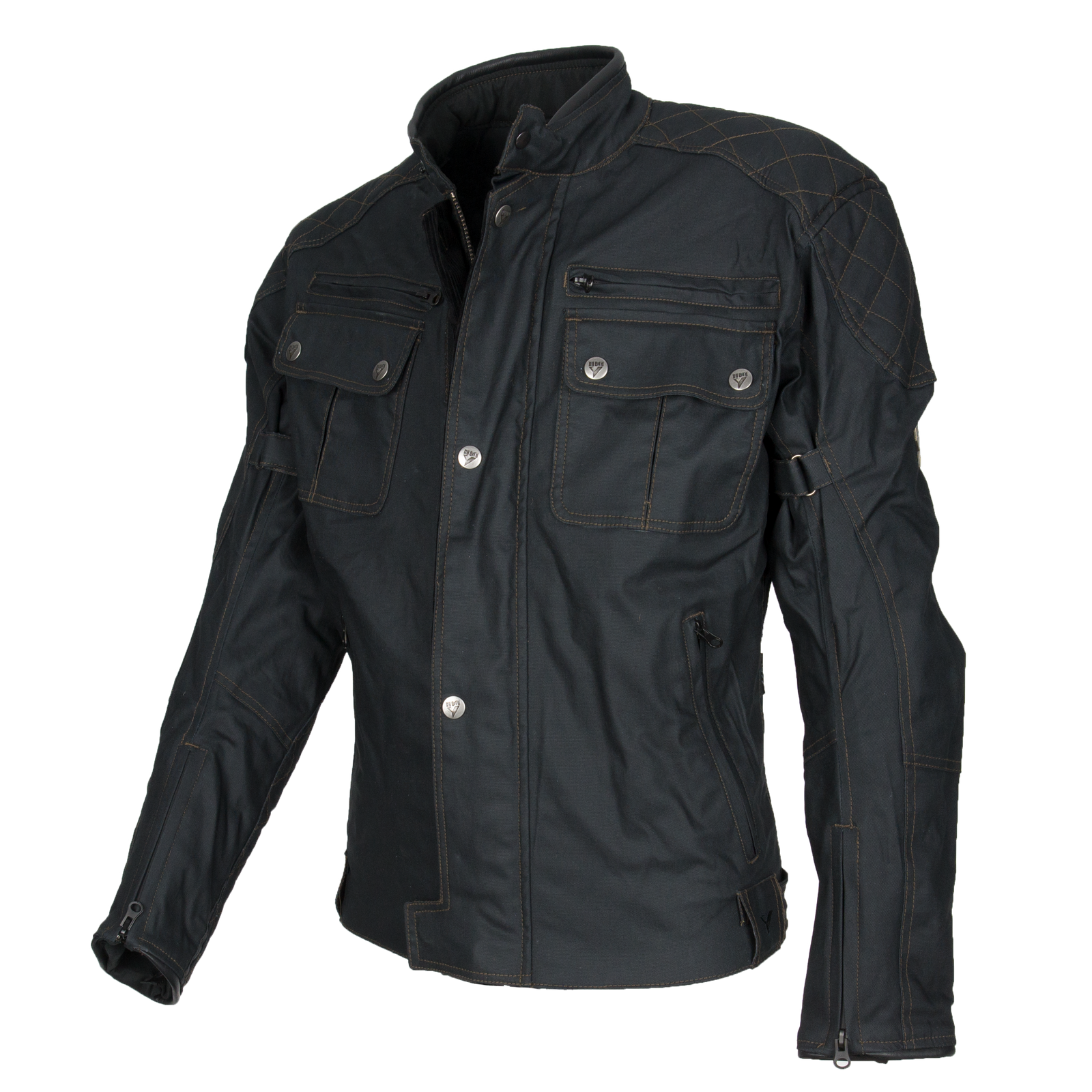 ByCity Mens Belfast Black Waxed Cotton Jacket