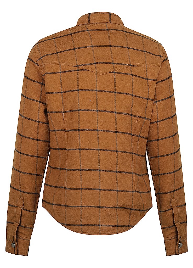 Black Arrow Ladies Savannah Motorcycle Riding Shirt - Whiskey Check