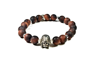Black Pearl Creations Matte Bullseye & Indian Skull Bracelet