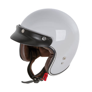 Garibaldi - Gari G02X Open Face Vintage Helmet - Gloss Light Grey