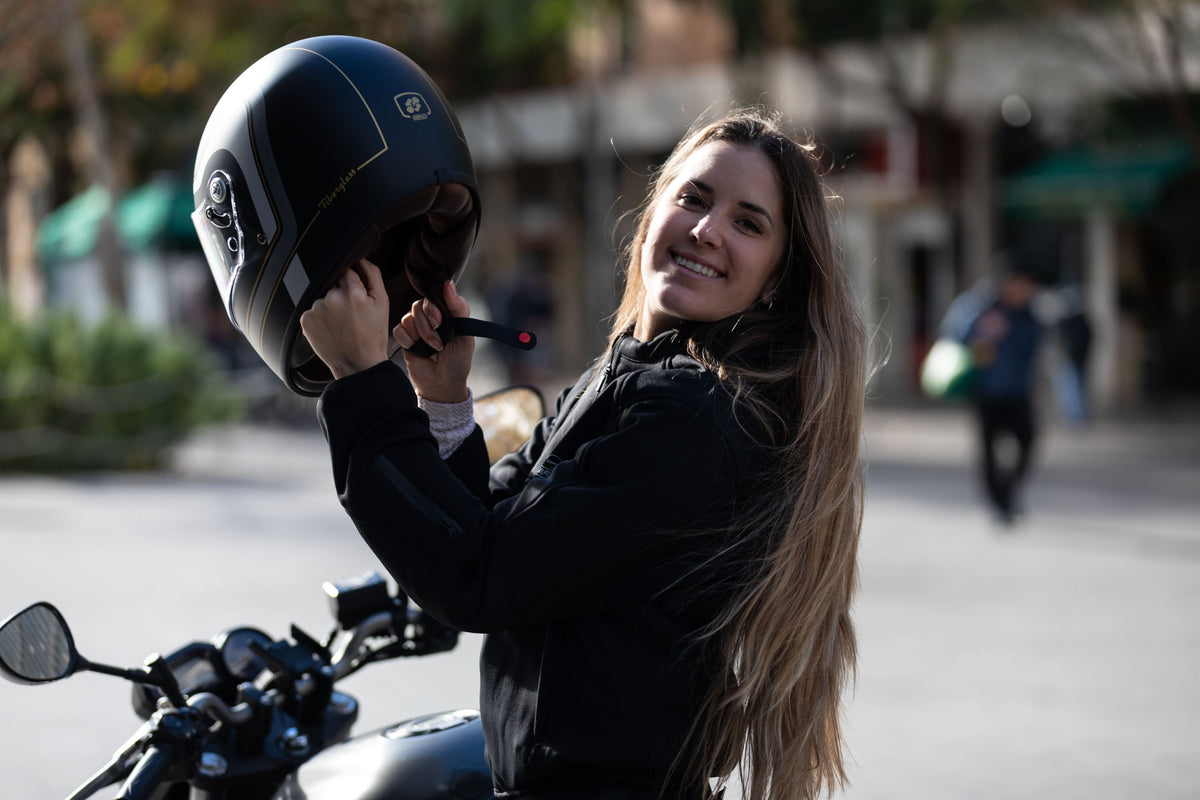 Garibaldi G07X Full Face Vintage Helmet - Graphics Matt Black - Salt Flats Clothing