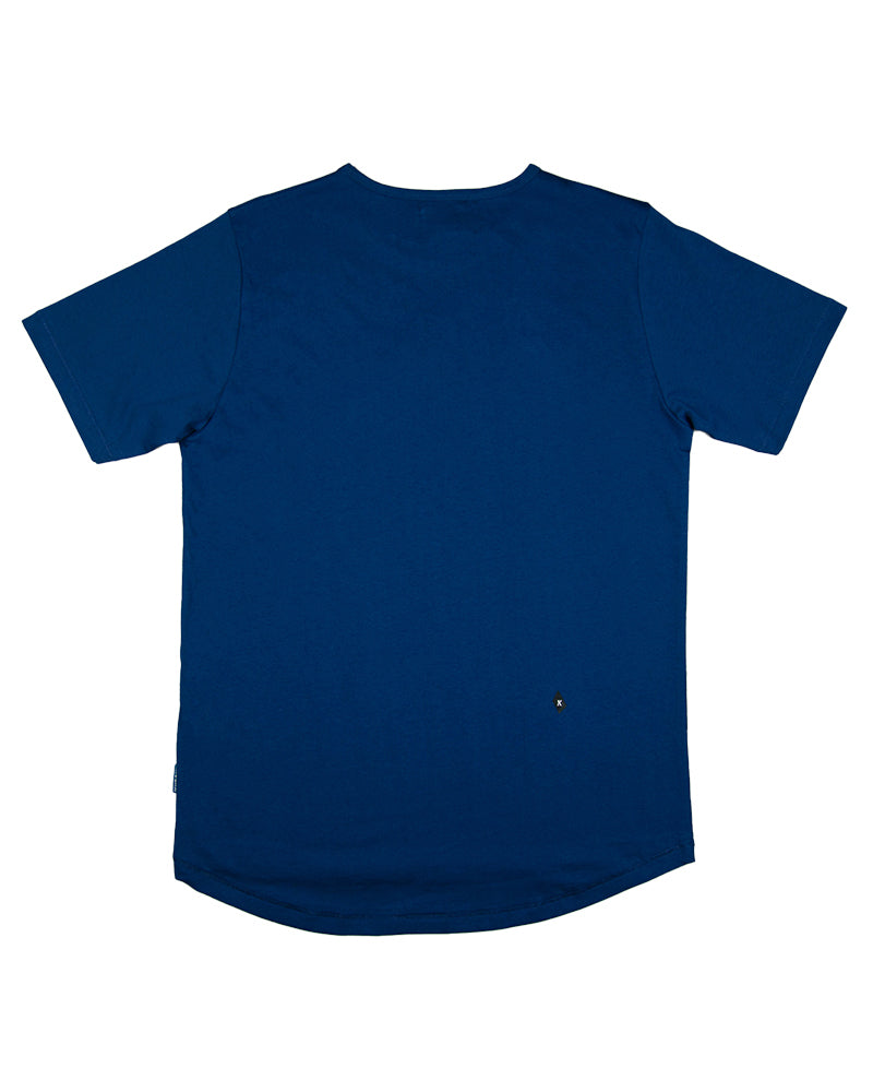 Steel blue gassed cotton T-shirt