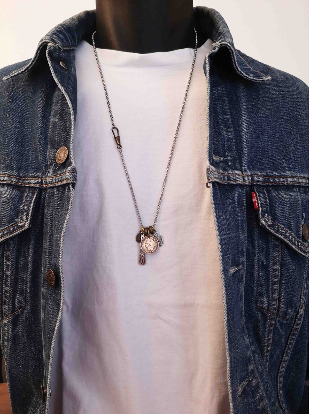 Black Pearl Creations Vintage Penny & Indian Head Necklace