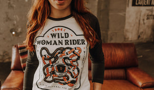 Wildust Sisters Wild Woman Rider Ladies Long Sleeve Raglan T'Shirt - Salt Flats Clothing