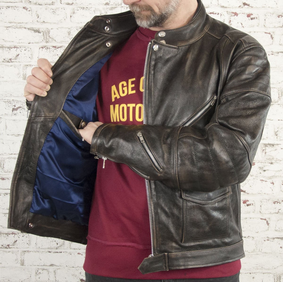 Age of Glory - Age of Glory Rocker Black Leather Jacket - Men's Jackets - Salt Flats Clothing