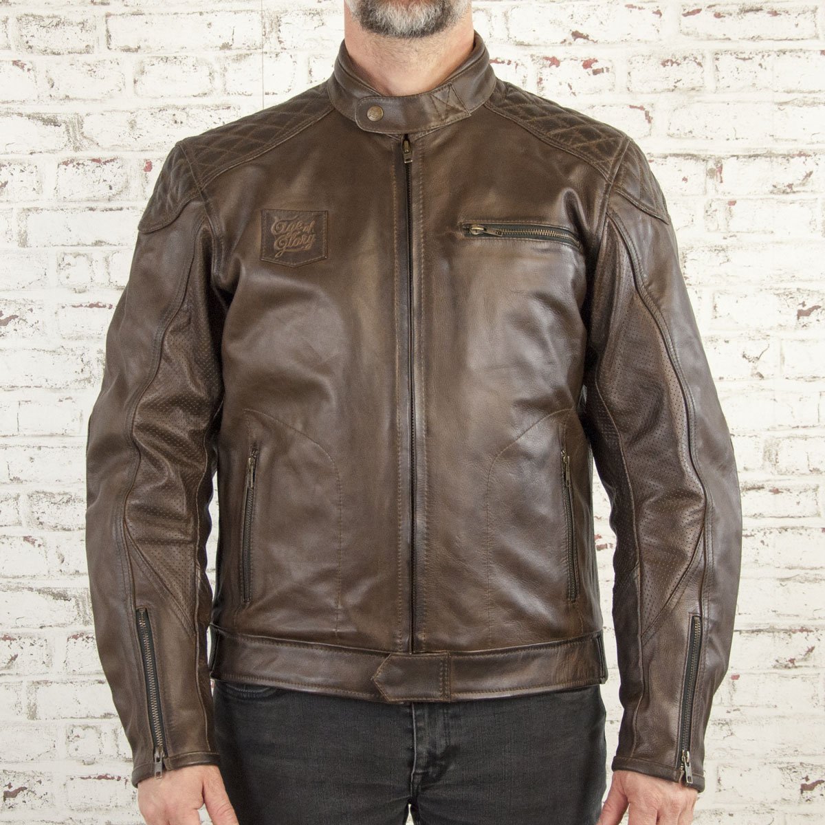 Age of Glory - Age of Glory Rogue Brown Leather Jacket - Men's Jackets - Salt Flats Clothing