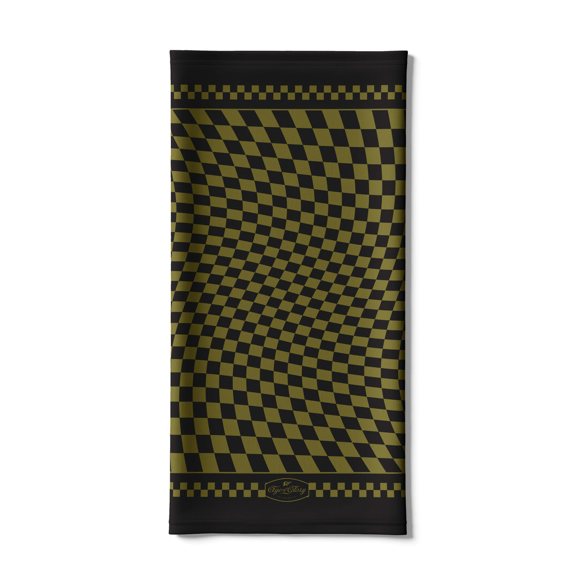 Age of Glory Twisted Chequer Army Green Black Bandana Tube