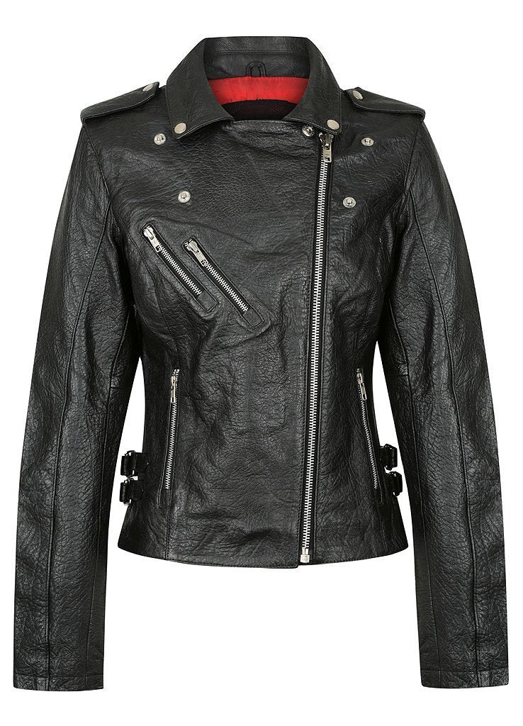 Black Arrow Ladies Gypsy Perfecto Leather Jacket Salt Flats Clothing