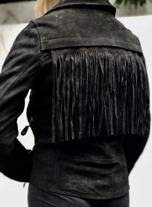 Blackbird - Blackbird Ladies Festival Fringe Nubuck Leather Jacket - Ladies Jackets - Salt Flats Clothing
