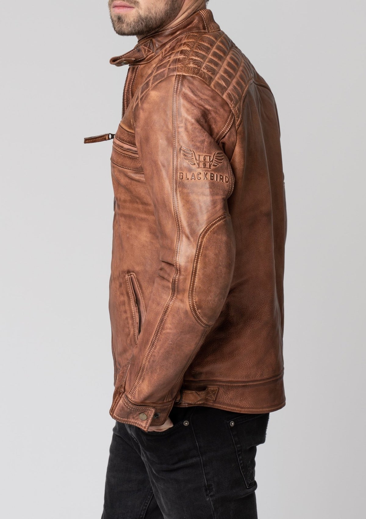 Merla Moto - Blackbird - veste en cuir pembrey masculin - Salt Flats  Clothing