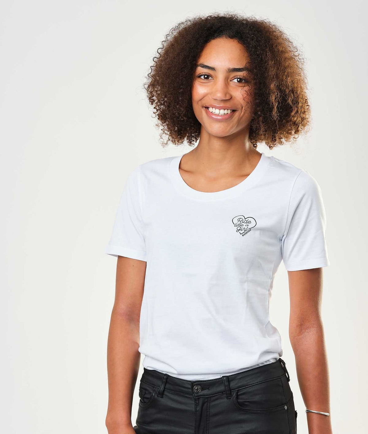 Eudoxie - Eudoxie Ride Like A Girl White T'Shirt - T-Shirts - Salt Flats Clothing