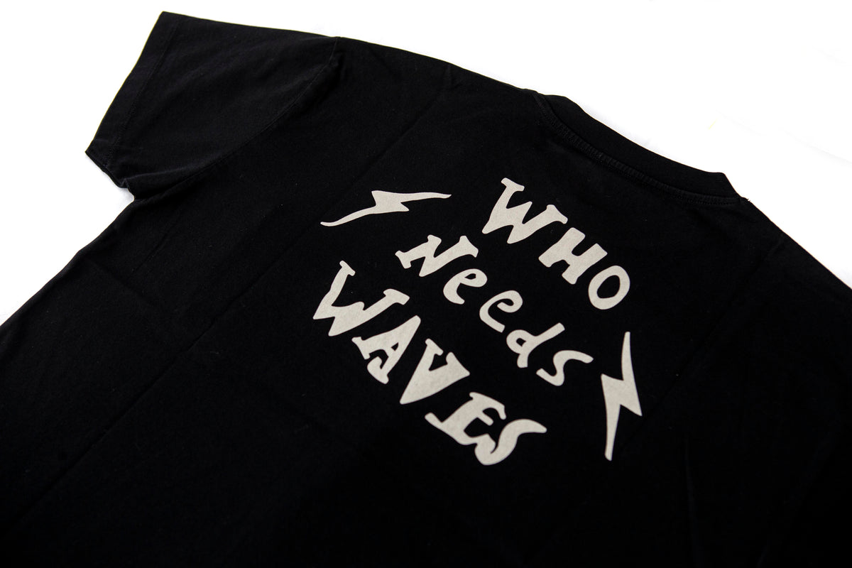 Wheels and Waves Lightning T'Shirt in Black