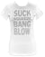 Oily Rag Clothing - Oily Rag Clothing Ladies Suck Squeeze Bang Blow Relax T'Shirt in White - T-Shirts - Salt Flats Clothing