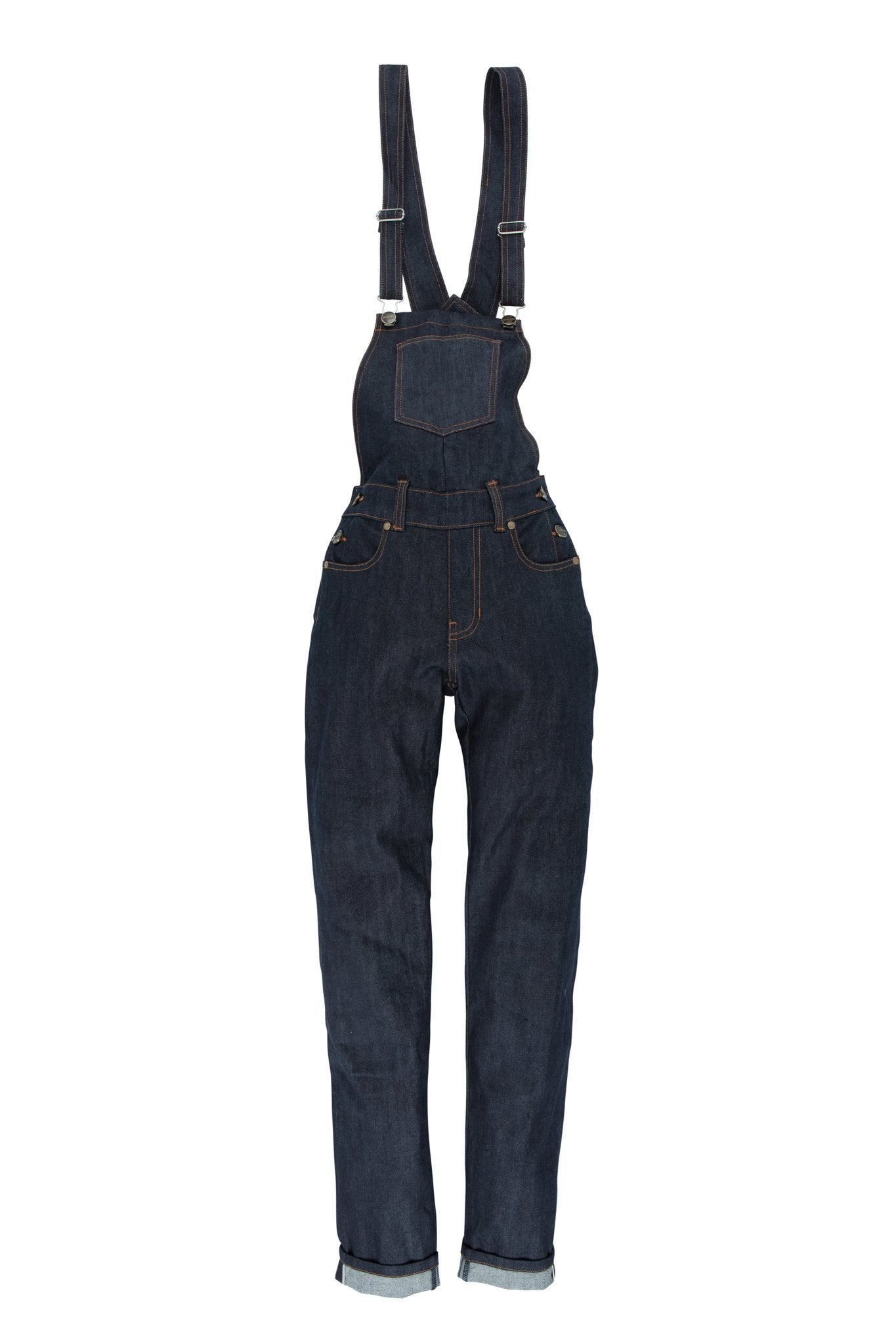 Resurgence Gear Inc. - Resurgence Gear® Ladies Dungarees Raw Selvedge Protective Motorcycle Regular Cut Jean - Ladies Trousers - Salt Flats Clothing