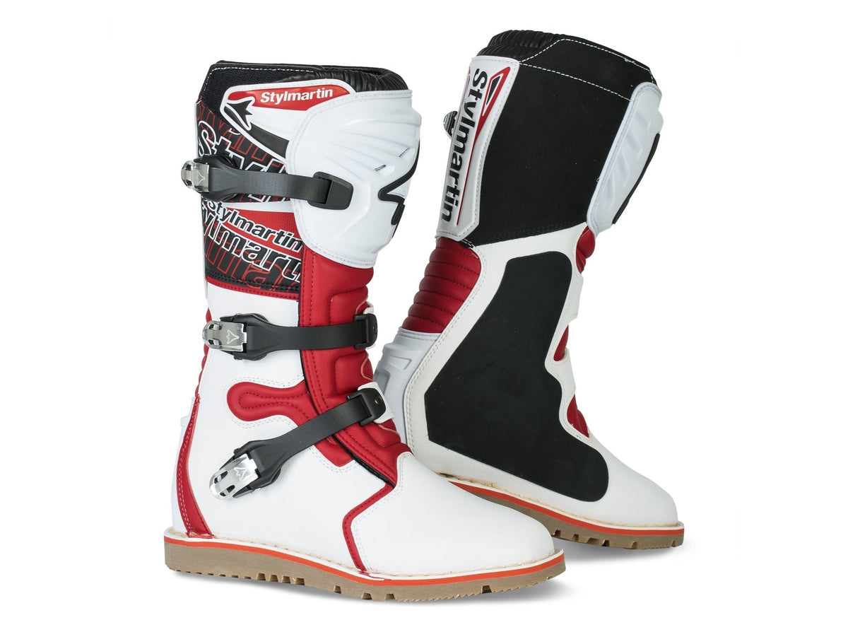 Stylmartin - Stylmartin Impact Pro WP Off Road in White and Red - Boots - Salt Flats Clothing