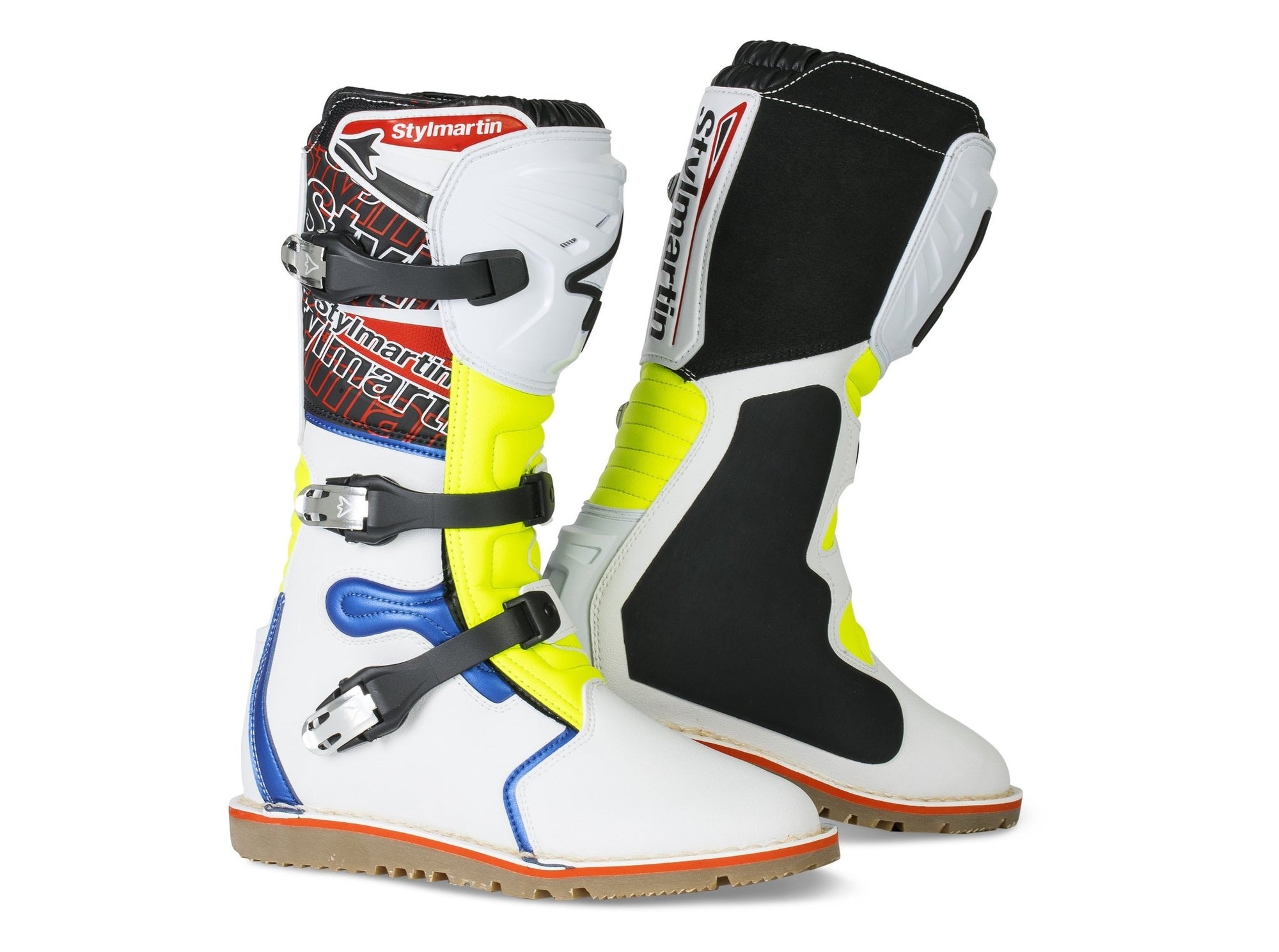 Stylmartin - Stylmartin Impact Pro WP Off Road in White, Blue and Yellow - Boots - Salt Flats Clothing