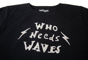 Wheels and Waves Thunder Bolt Long Sleeve T'Shirt in Black